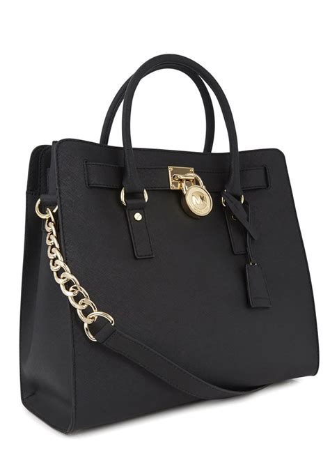 michael kors hamilton studded tote black|michael kors saffiano large tote.